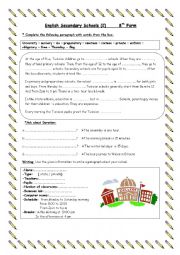 English Worksheet: English secondary schools 2