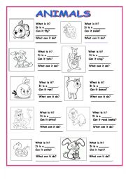 English Worksheet: Animals abilities