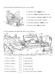 English Worksheet: Prepositions of place 