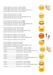 English Worksheet: If Youre Happy Song Lyrics and Activity Sheet