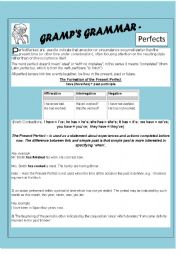 English Worksheet: Gramps Grammar - Perfects