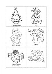 English Worksheet: christmas flash card