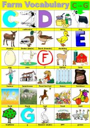 Farm vocabulary - Pictionary -  C to G