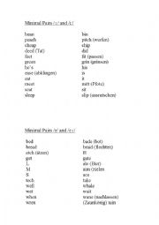 English Worksheet: Minimal pair pronunciation practice