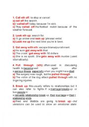 English Worksheet: Phrasal Verbs