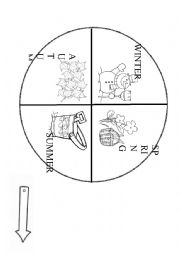 English Worksheet: seasons clock