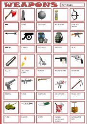 English Worksheet: WEAPONS