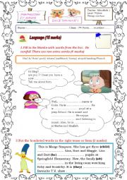 English Worksheet: eND OF TERM TEST 1 7th form