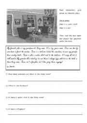 English Worksheet: My Favorite Place