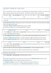 English Worksheet: MODALS IN THE PAST