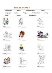 English Worksheet: What do you like? (Related to jobs)