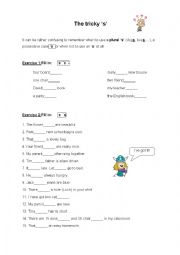 English Worksheet: The tricky s