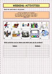 English Worksheet: weekend activities