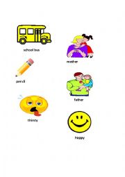 English Worksheet: ELL first day in school flashcards to survive