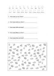 English Worksheet: Count and write the number