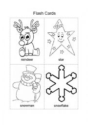 English Worksheet: flash cards christmas