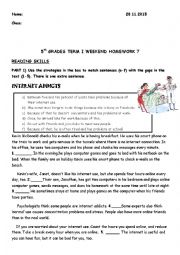 English Worksheet: reading comprehension, could, couldnt
