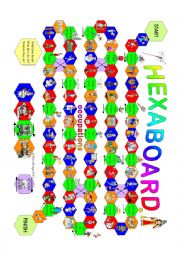 English Worksheet: Hexaboard: A Magical Board Game (Occupations)