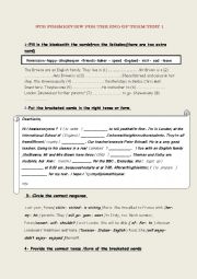 English Worksheet: 8TH form review activities for the end of term test 1