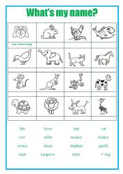English Worksheet: Whats my name?