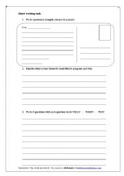 English Worksheet: Short writing prompts