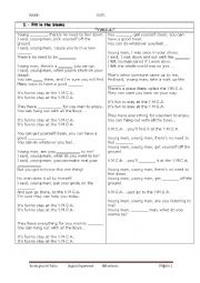 English Worksheet: YMCA