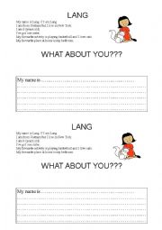 English Worksheet: WRITE ABOUT YOU