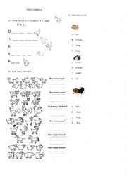 English Worksheet: Farm Animals 