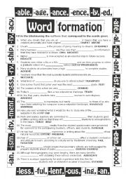 English Worksheet: Word Formation II - Education