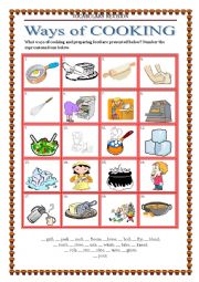 English Worksheet: Vocabulary Revision 6 - ways of cooking