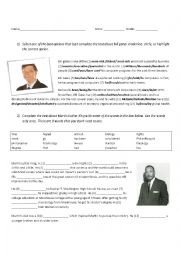 English Worksheet: Martin luther King and Bill gates - Language and content quiz
