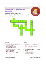 English Worksheet: CROSSWORD 