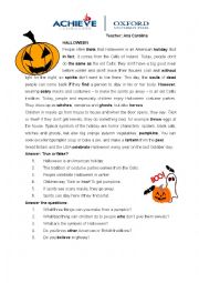 English Worksheet: Halloween Worksheet