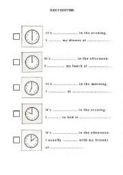 English Worksheet: Daily routine