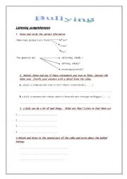 English Worksheet: bullying