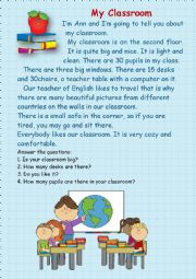 English Worksheet: My Classroom