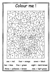 English Worksheet: Colour the indian
