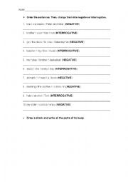 English Worksheet: order the sentences