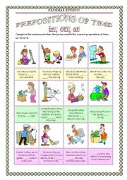 GRAMMAR REVISION 4 - PREPOSITIONS OF TIME in on at