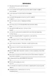 English Worksheet: Rephrasing