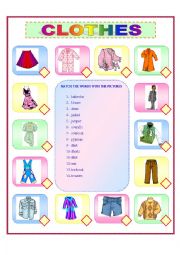 English Worksheet: CLOTHES