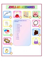 English Worksheet: JEWELS AND ACCESSORIES