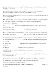 English Worksheet: word formation part 2