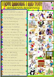 English Worksheet: I love dancing! And you?