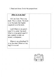 English Worksheet: reading for kids