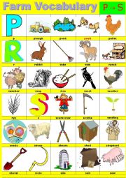 Farm vocabulary - Pictionary -   P to S