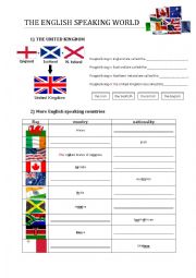 English Worksheet: THE ENGLISH SPEAKING WORLD