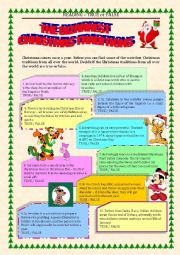 English Worksheet: READING - true or false - CHRISTMAS TRADITIONS with key