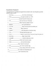 Present Perfect Worksheet