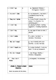 English Worksheet: GRADE 2. TRINITY . PRESENT SIMPLE NEGATIVE 